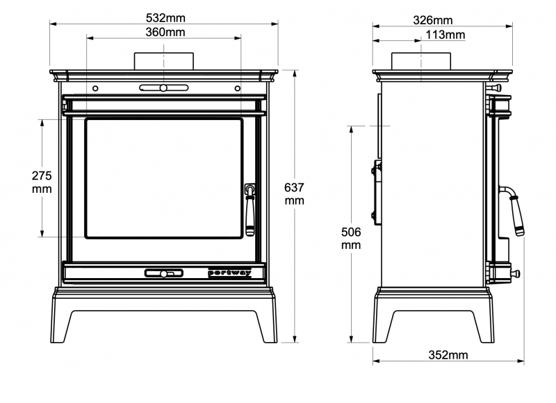 Rochester 7 Chrome Door Trim from Portway Stoves