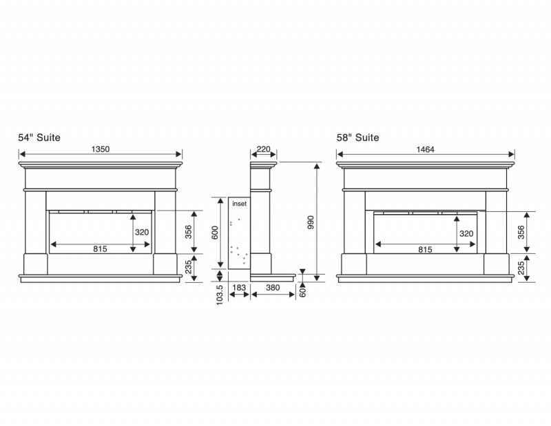 Ultiflame VR Avignon Elite 54 inch Suite from Celsi