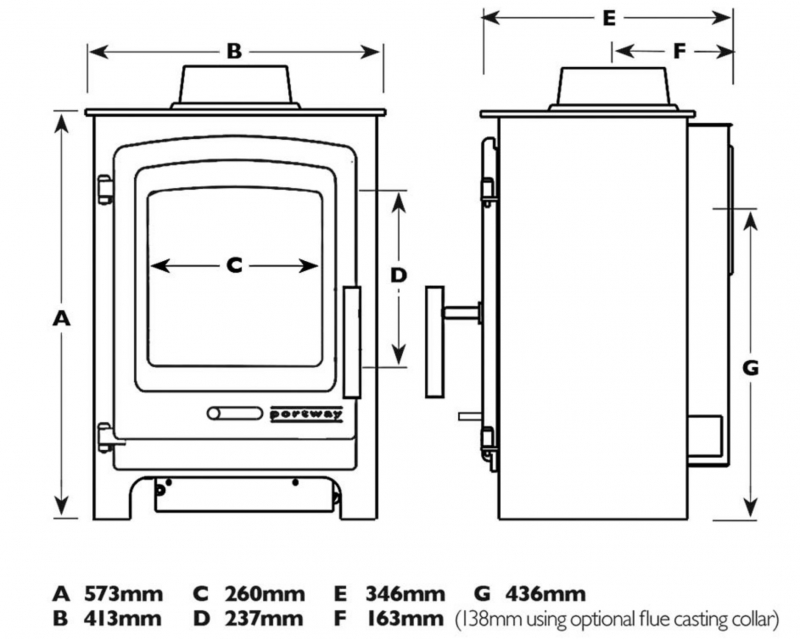 P1 Contemporary Coal from Portway Stoves