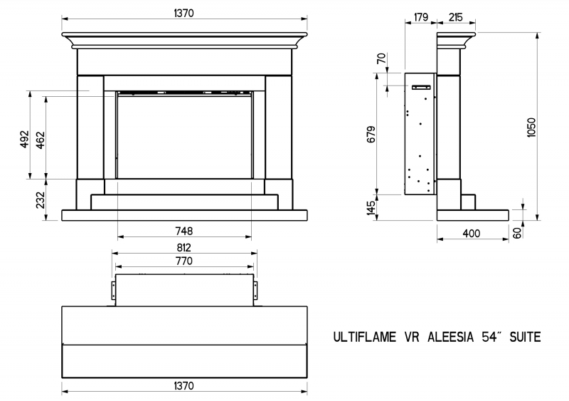 Ultiflame VR Aleesia 54 inch Suite from Celsi