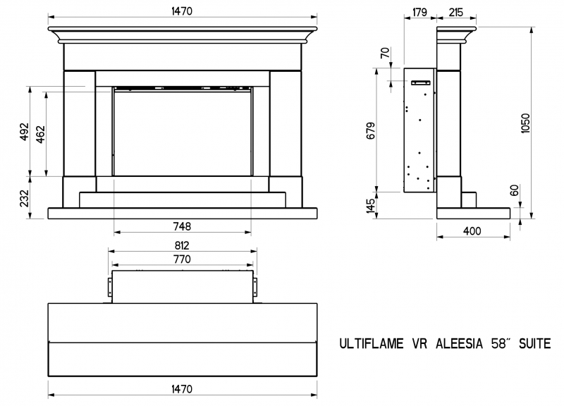 Ultiflame VR Aleesia 58 inch Suite from Celsi