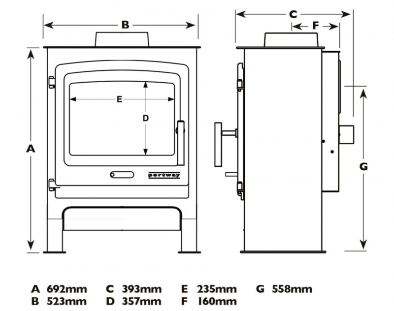 P2 Contemporary Logs from Portway Stoves