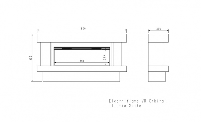 Electriflame VR Orbital 1000 Suite White from Celsi