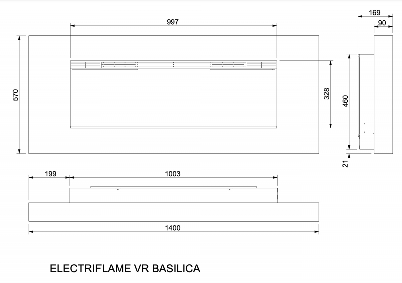 Electriflame VR Basilica Silver Black from Celsi