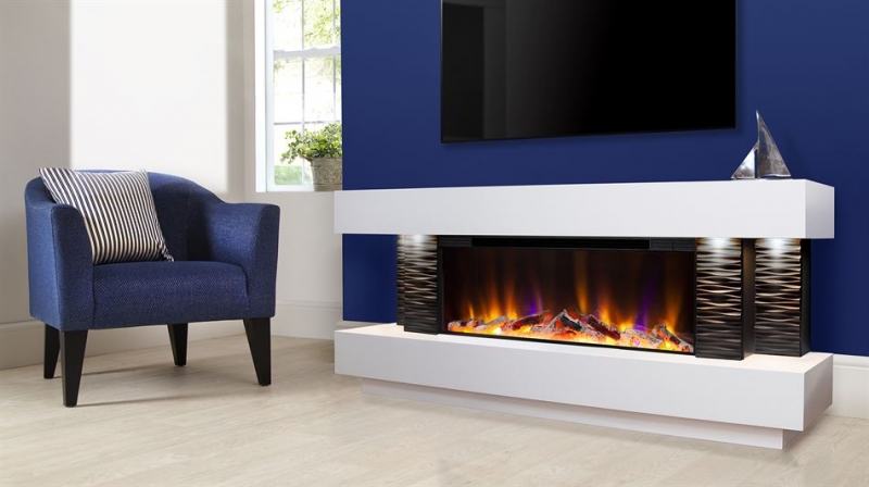 Electriflame VR Gemma 1000 Illumia Suite Textured Black White from Celsi