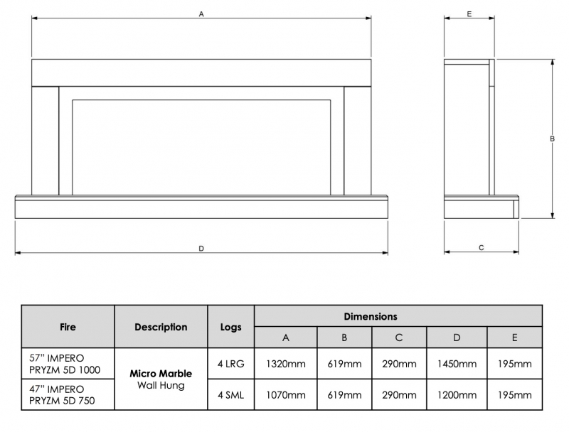 Impero WM in 57 inch from Elgin and Hall