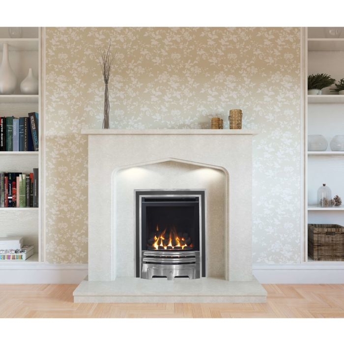 The Grace Full Depth High Efficiency Coal Gas Fire with Chrome Fret and Duo Trim from Sirocco Fires