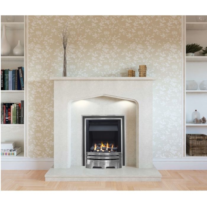 The Grace Slimline Coal Gas Fire with Brushed Steel Fret and Duo Trim from Sirocco Fires