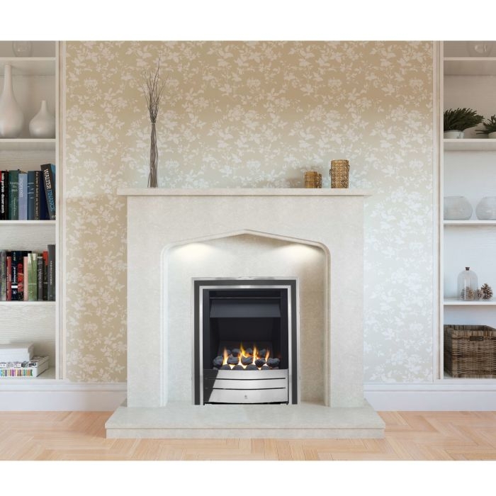 The Maine Slimline Coal Gas Fire with Chrome Fret and Duo Trim from Sirocco Fires